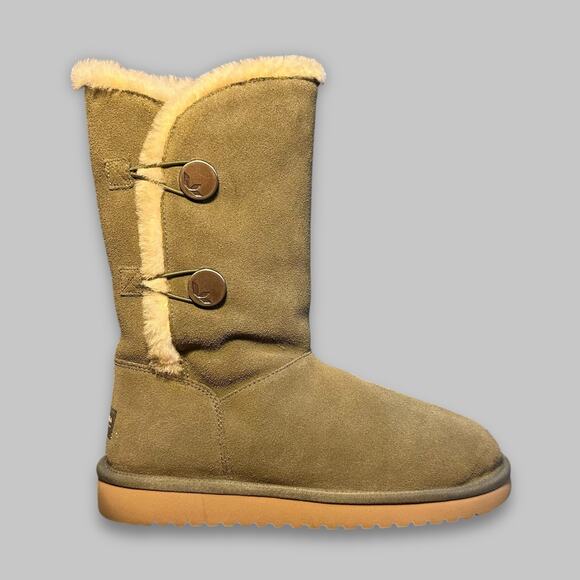 Koolaburra by UGG Women’s Button Tall Suede Shearling Boots - Size 9 - Picture 3 of 6